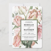 Spring Tulip Waterverf Boeket Invitation Kaart (Voorkant)