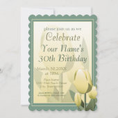 Spring Tulips Birthday Party Yellow Kaart (Voorkant)