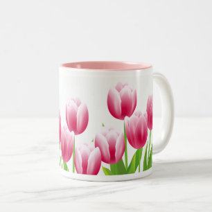 Spring Tulips Easter Gift Tweekleurige Koffiemok