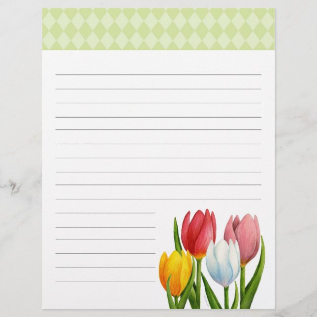 Spring Tulips Lined Letterhead (Voorkant)