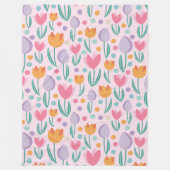 Spring Tulips Patroon Fleece Deken (Voorkant)