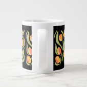 Spring Tulips Pattern on Black Giant Coffee Mok (Achterkant)