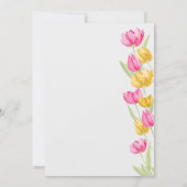 Spring Tulpen Boho Chic Roze Geel Vrijgezellenfees Kaart (Achterkant)