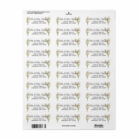 Spring Tulpen bruiloft aangepaste retour adres Etiket (Full Sheet)