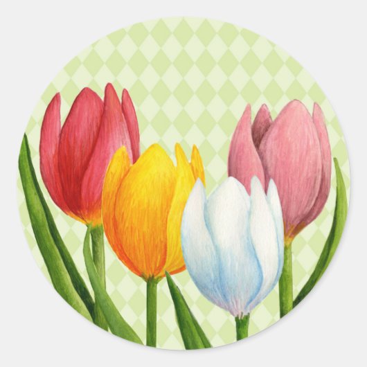 Spring Tulpen Sticker (Voorkant)