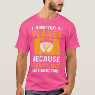 Spring uit vliegtuigen die skydiving parachuteren t-shirt