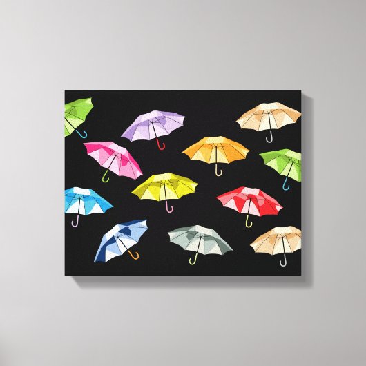 Spring Umbrellas Canvas Afdruk (Voorkant)