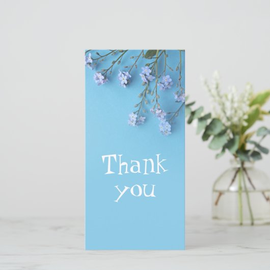  Spring-vergeet-me-niet bloemen Dank u Kaart (Staand voorkant)