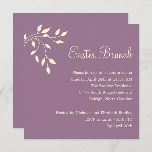 Spring verlaat de uitnodiging voor het Paasfeest (Voorkant / Achterkant)