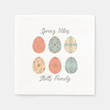 Spring Vibes - gepersonaliseerde paasnapkin met fl