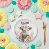 Spring vibes Koe - Verjaardagsfeest - Papieren Bordje