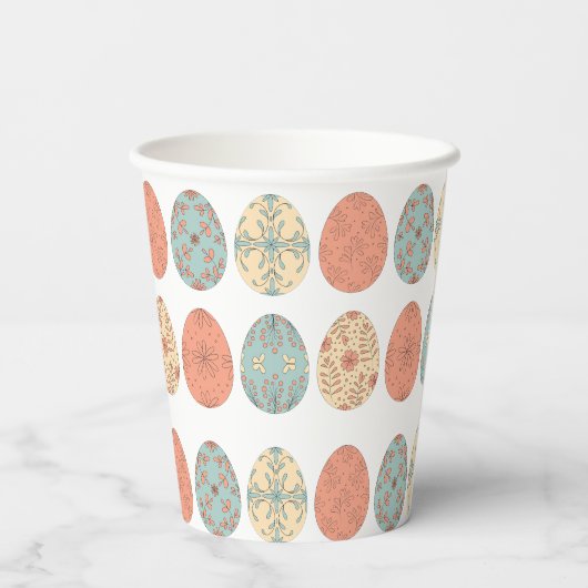 Spring Vibes - Paaspapier Cup met Bloemen Ei Pa Papieren Bekers (Achterkant)
