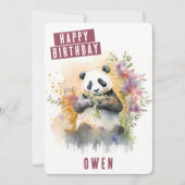 Spring vibes Panda Verjaardag Kaart (Voorkant)