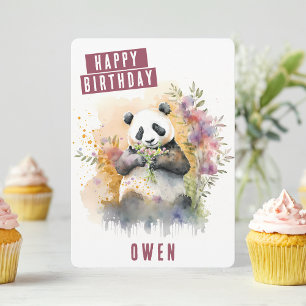 Spring vibes Panda Verjaardag Kaart