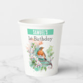 Spring vibes Robin - Verjaardagsfeest Papieren Bekers (Voorkant)