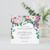 Spring Vibrant Bloom Floral Wedding Kaart (Staand voorkant)