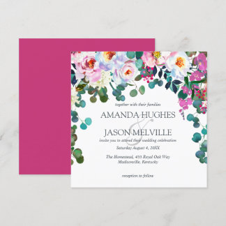 Spring Vibrant Bloom Floral Wedding Kaart