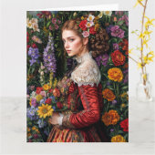 Spring Victoriaans Gothic 2025 Ontwerp 4 Kaart (Gele Bloem)