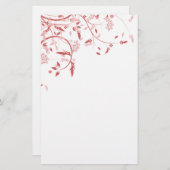 Spring Vine & Birds & Wit Briefpapier (Voorkant / Achterkant)