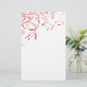 Spring Vine & Birds & Wit Briefpapier (Staand voorkant)