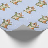 "Spring voor joy!"  Corgi-verpakkingspapier Cadeaupapier (Hoek)