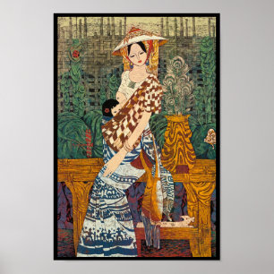 Spring Warmth Chen Yongle oostervrouw en kind Poster