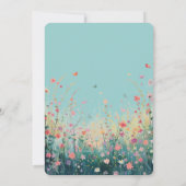 Spring Watercolor Birds Floral Wildflower Name Kaart (Achterkant)