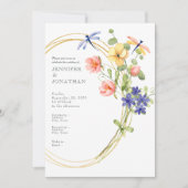 Spring Watercolor Floral Wedding Invitation (Devant)