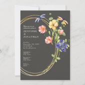 Spring Watercolor Floral Wedding Invitation Kaart (Voorkant)