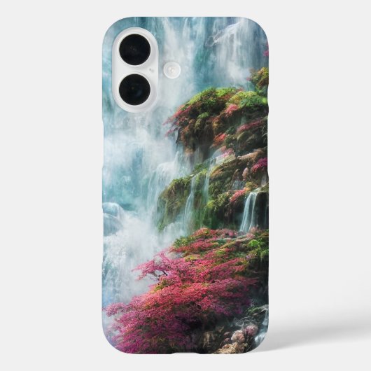 Spring Waterfall Groene Roze Flora Case-Mate iPhone Case (Achterkant)