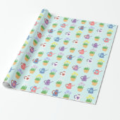 Spring Watering Can en Plant Pattern Cadeaupapier (Uitgerold)