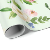 Spring waterverf bloemenbruiloft inpakpapier (Rol Hoek)