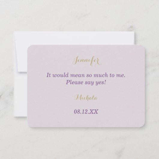 Spring Waterverf Bloemenorchidee Bruidsmeisje Kaart (Achterkant)