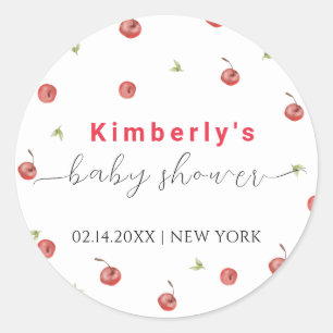 Spring Waterverf Cherry Sweet Baby shower Ronde Sticker