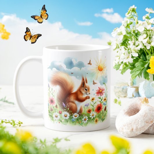 Spring Waterverf Eekhoorn - Gepersonaliseerd Kind Koffiemok