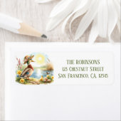 Spring Waterverf eend retouradres Etiket (Insitu)