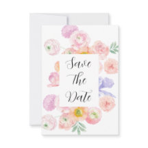 Spring Waterverf Floral Save the Date Kaart