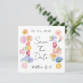 Spring Waterverf Floral Save the Date Kaart (Staand voorkant)