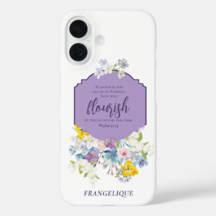 Spring Waterverf Flowers Bijbelvers gepersonalisee iPhone 16 Hoesje