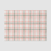 Spring Waterverf Pastel Perzik Groen Plaid Tissuepapier (Voorkant)