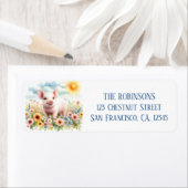 Spring Waterverf Pig Retouradres Etiket (Insitu)