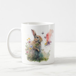 Spring Waterverf Rabbit Koffiemok