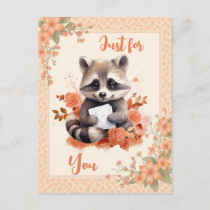 Spring Waterverf Raccoon - Voor jou - Briefkaart