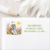 Spring Waterverf Tijger retouradres Etiket (Insitu)