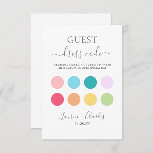 Spring Wedding Dress Code insert kaart (Voorkant / Achterkant)