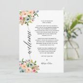 Spring Wedding Elegant Calligraphy Itinerary card Programma (Staand voorkant)