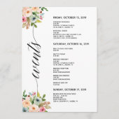 Spring Wedding Elegant Calligraphy Itinerary Card Programma (Voorkant)