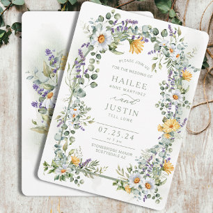 Spring Wedding Kleurrijke Wildflower Bloemen Trend Kaart
