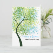Spring Wedding Swirly Tree "Save the Date" Kaart (Staand voorkant)