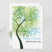 Spring Wedding Swirly Tree "Save the Date" Kaart (Voorkant / Achterkant)